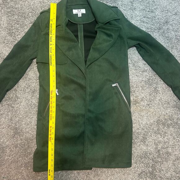 Magaschoni Size S/P Green Faux Suede Jacket Coat - Picture 2 of 9